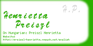 henrietta preiszl business card